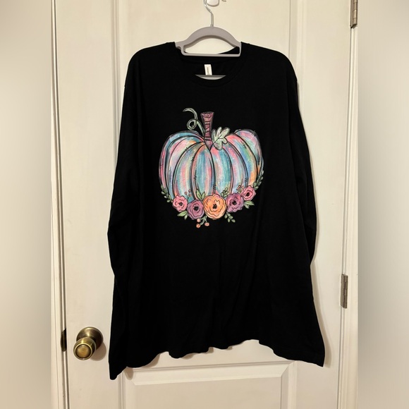 Bella Canvas Tops - Fall Pumpkin long sleeve tshirt 3X